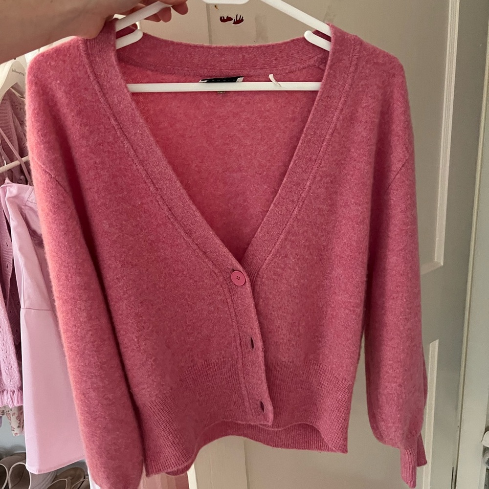 Sandro Paris V-Neck Button-Up Sweater